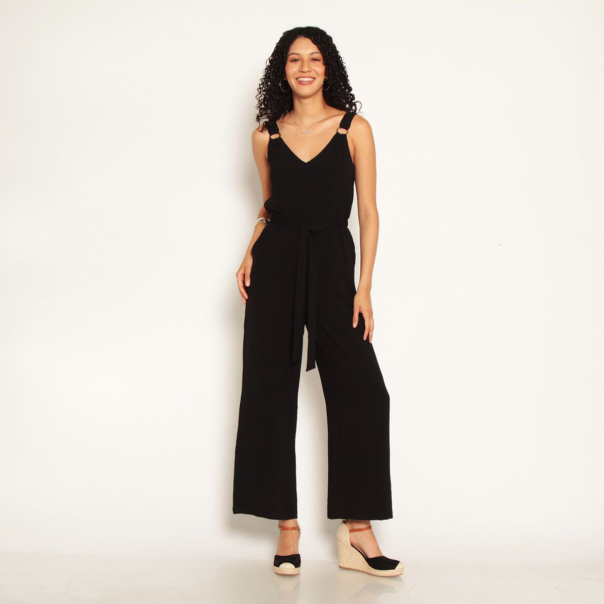 WADOS - ENTERITO SIN MANGA CON LAZO EN CINTURA Y BOLSILLO ESCOTE V