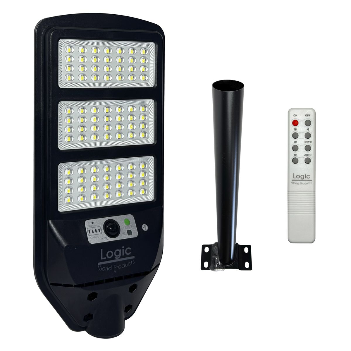 LOGIC - Foco Luminaria Solar 150w Con Sensor + Soporte - Logic