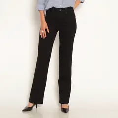 WADOS - JEANS MUJER TIRO ALTO BASICO PRETINA UN BOTON RECTO