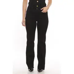 WADOS - JEANS MUJER TIRO ALTO BASICO PRETINA UN BOTON RECTO