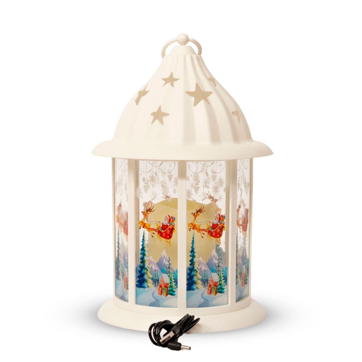 WAKESHOME - Candelabro Led De Navidad Sin Llama Lampara Decorativa Pilas  Usb