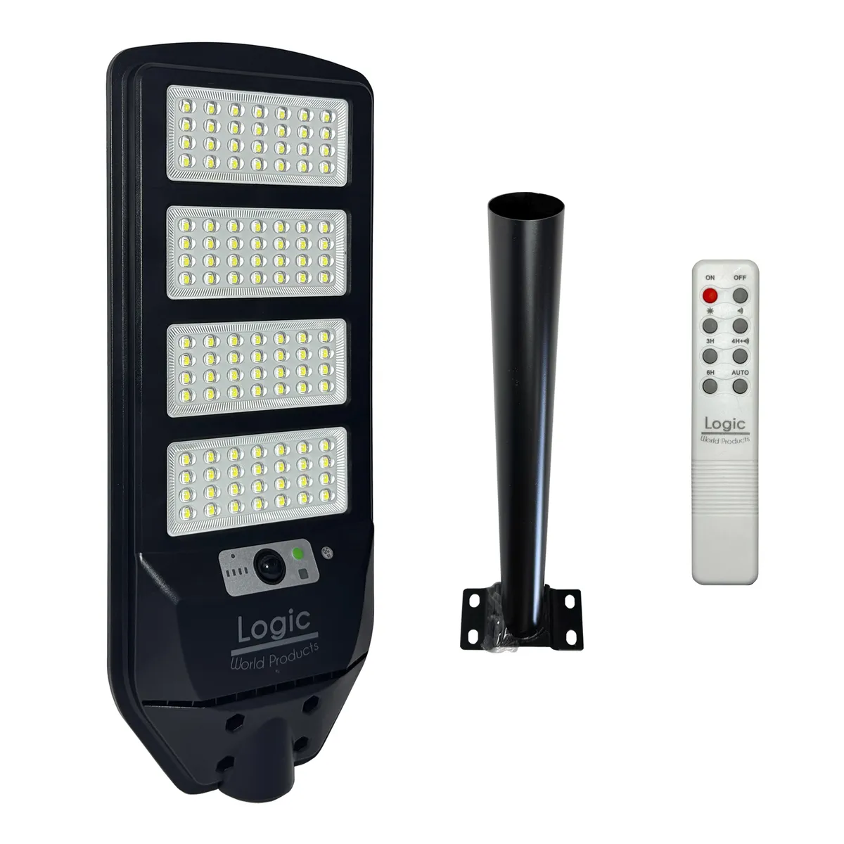 LOGIC - Foco Luminaria Solar 200w Con Sensor + Soporte - Logic