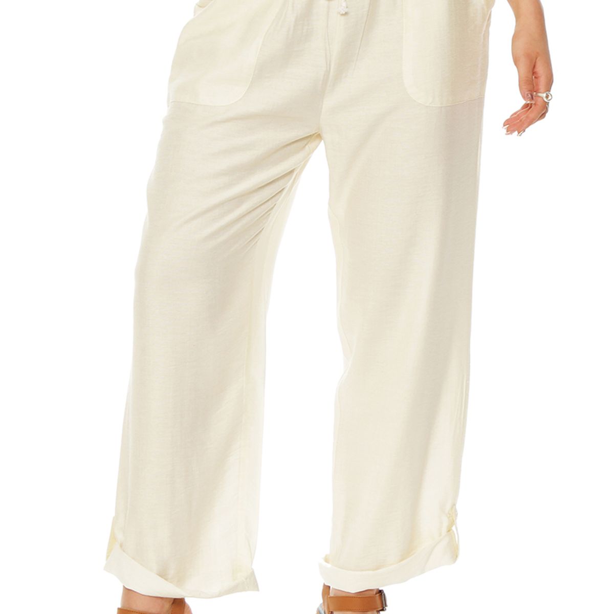 WADOS - PANTALON WIDE LEG CARGO TIRO ALTO PRETINA ELASTICADA Y LAZO
