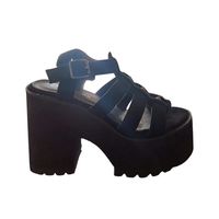 Sandalia Negra Plataforma Mujer