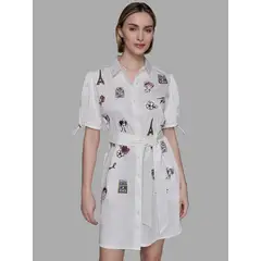 KARL LAGERFELD - Vestido con bordados distintivos de Karl
