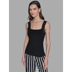 KARL LAGERFELD - Sweater top sin mangas de tejido de punto