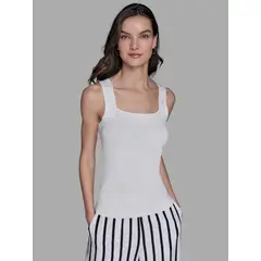 KARL LAGERFELD - Sweater top sin mangas de tejido de punto