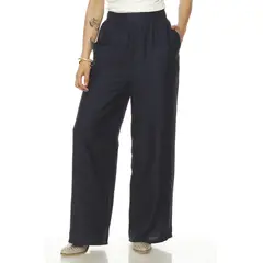 WADOS - PANTALON WIDE LEG TIRO ALTO CON PRETINA ELASTICADA Y BOLSILLOS