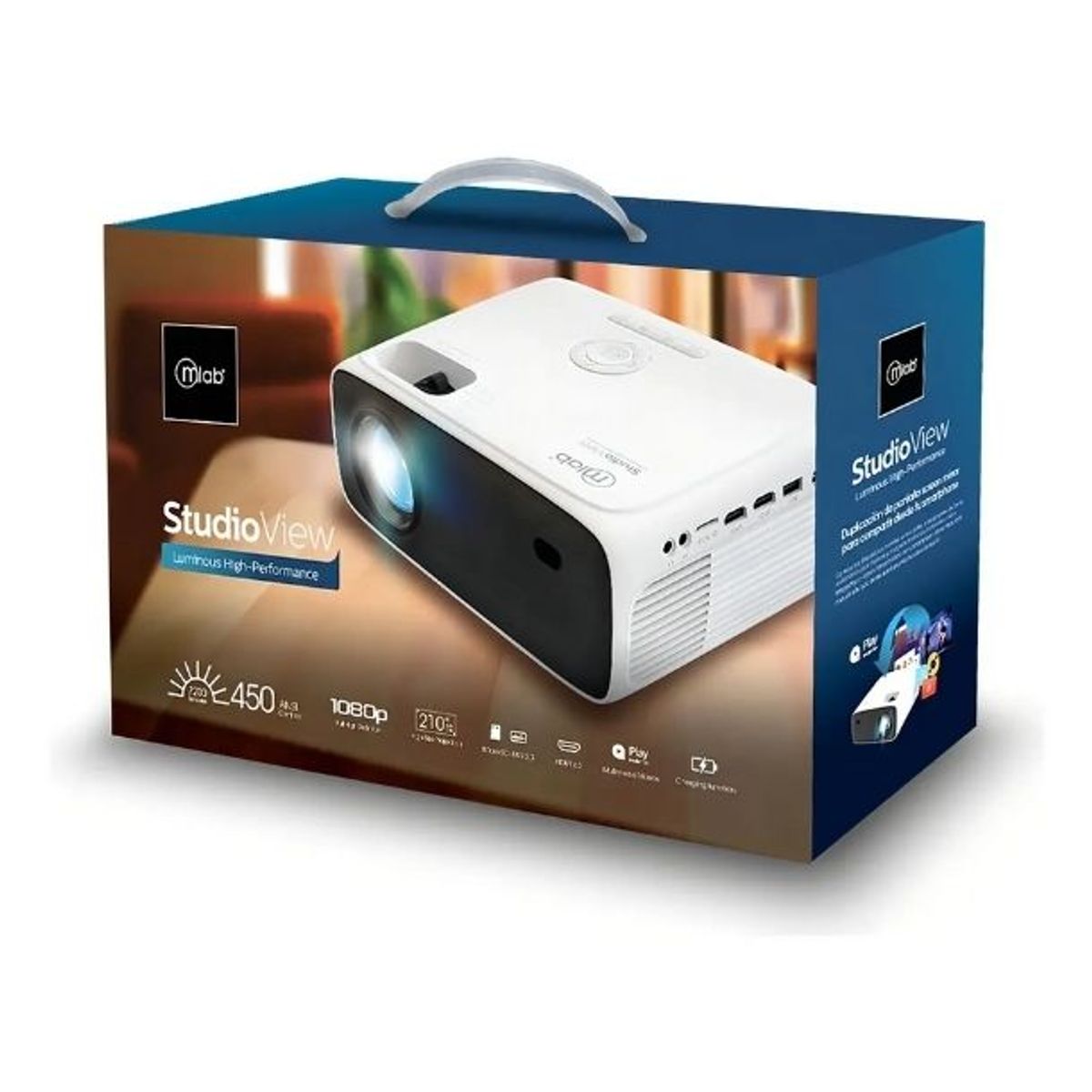 MLAB - Proyector Studio View Led/lcd 450 Ansi Lumen Fhd 1080p Mlab Color Blanco