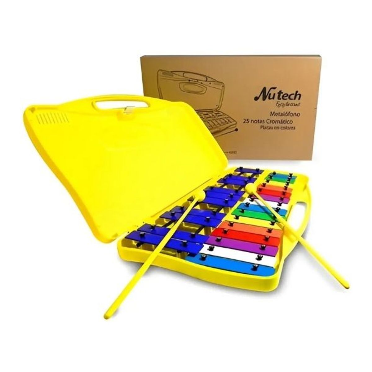 MLAB - Metalófono 25 Notas Cromático Didáctico Nutech Gran Calidad Amarillo Musical Kids 4890