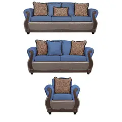 BLACK FACTORY - Juego de Living 3 2 1 Gran Columbia Azul Chocolate