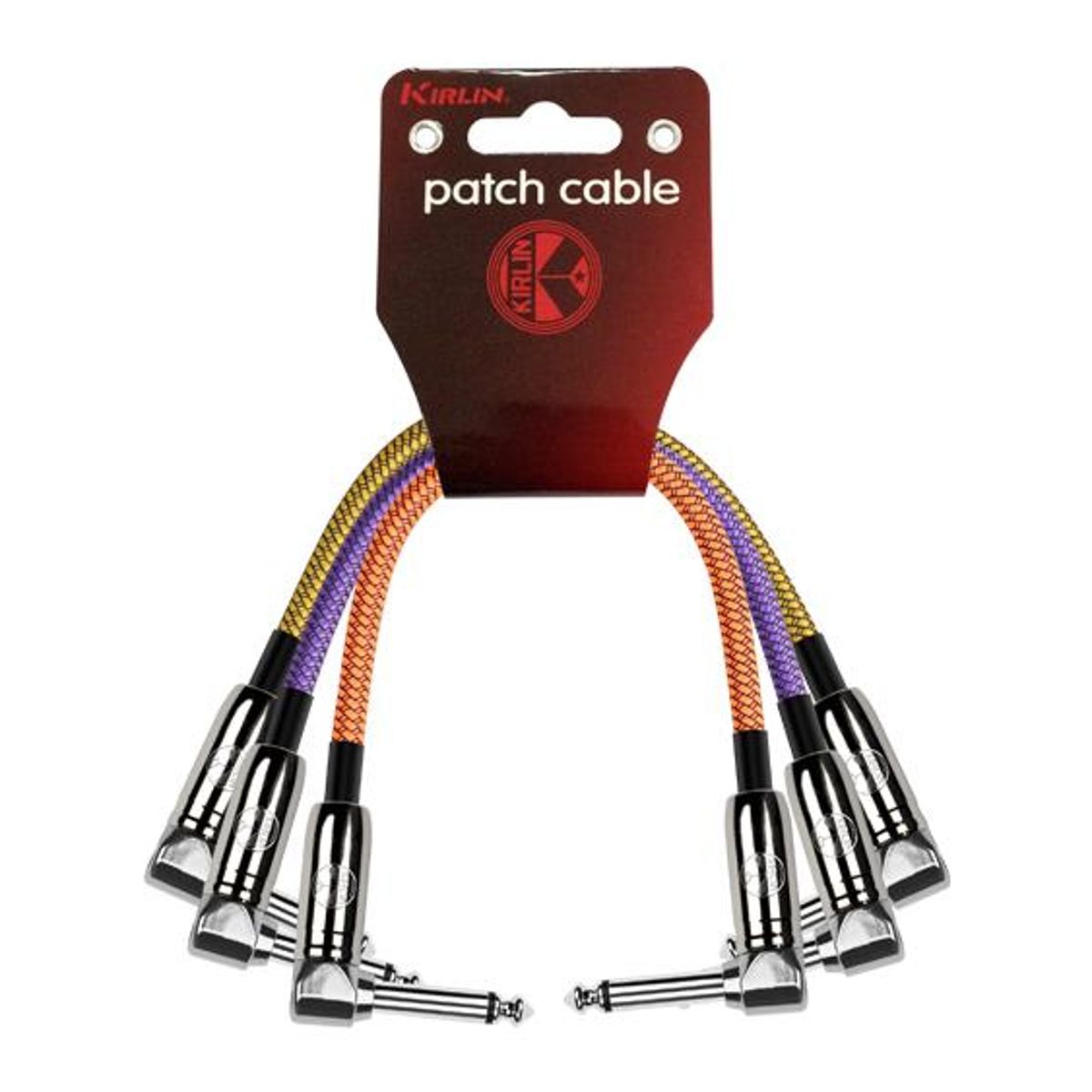 KIRLIN - Pack 3 Patch Cable Pedal 0,3M Ángulo IWC3B-203PN-0,3m