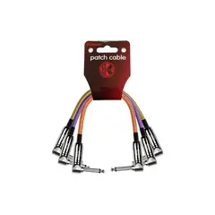 KIRLIN - Pack 3 Patch Cable Pedal 0,3M Ángulo IWC3B-203PN-0,3m