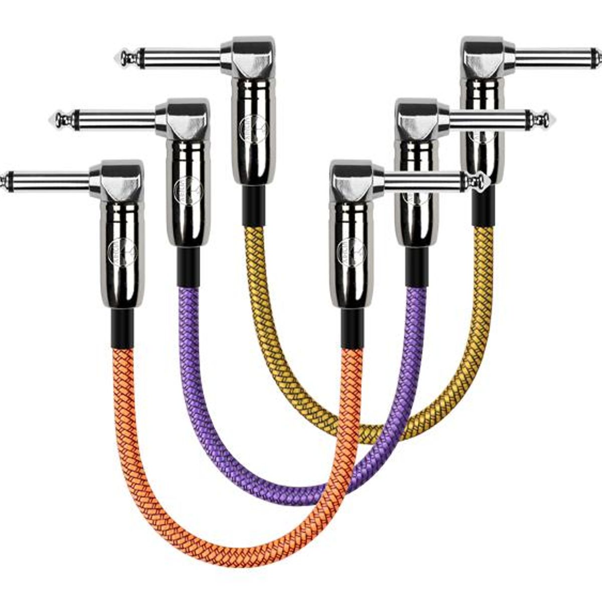 KIRLIN - Pack 3 Patch Cable Pedal 0,3M Ángulo IWC3B-203PN-0,3m