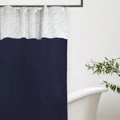 NINA HERRERA - Cortina de Baño Estampada Denim Azul 190x190cm