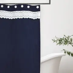 NINA HERRERA - Cortina de Baño Estampada Onda Azul 190x190cm