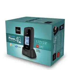 MLAB - Telefono Senior Shel Adulto Mayor 4G Botón SOS Doble Pantalla 2,8 - 1,77 Con Base De Carga 9338