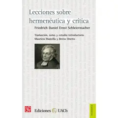 ANTARTICA LIBROS - Lecciones Sobre Hermeneutica Y Critica