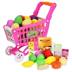 GENERICO - Carrito Compras De Supermercado 56pcs Para Niñas Rosado