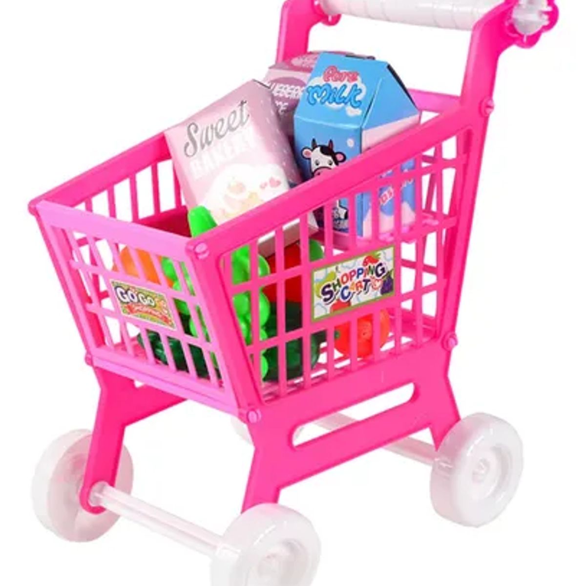 GENERICO - Carrito Compras De Supermercado 56pcs Para Niñas Rosado
