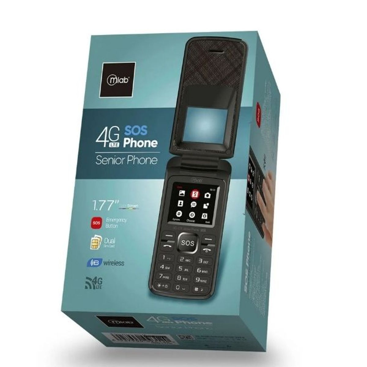MLAB - Telefono Senior Phone 4G – Botón SOS Función Teléfono Adulto Mayor 9312 MLAB