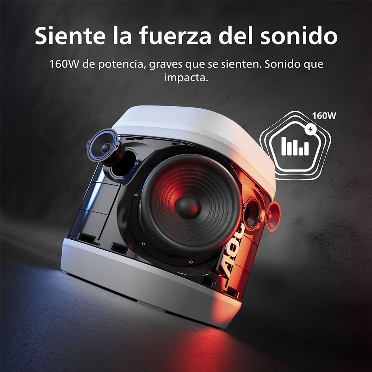 AOC - Parlante Bluetooth para Fiesta con Portalatas AOC O3 Blanco