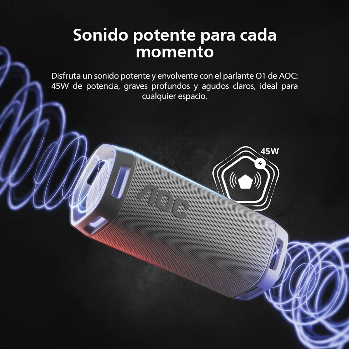 AOC - Parlante Bluetooth Portátil AOC O1 Colo-Colo Blanco