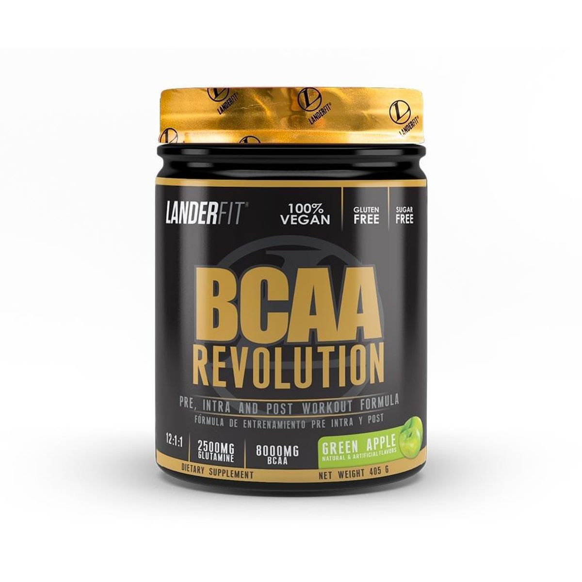 LANDERFIT - BCAA Revolution 1211 30 servicios - Manzana Verde