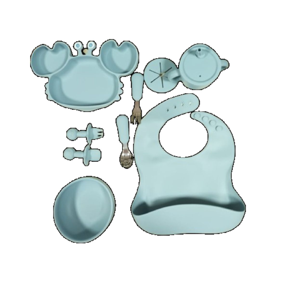 GENERICO - Set de alimentación silicona 9unds para bebe