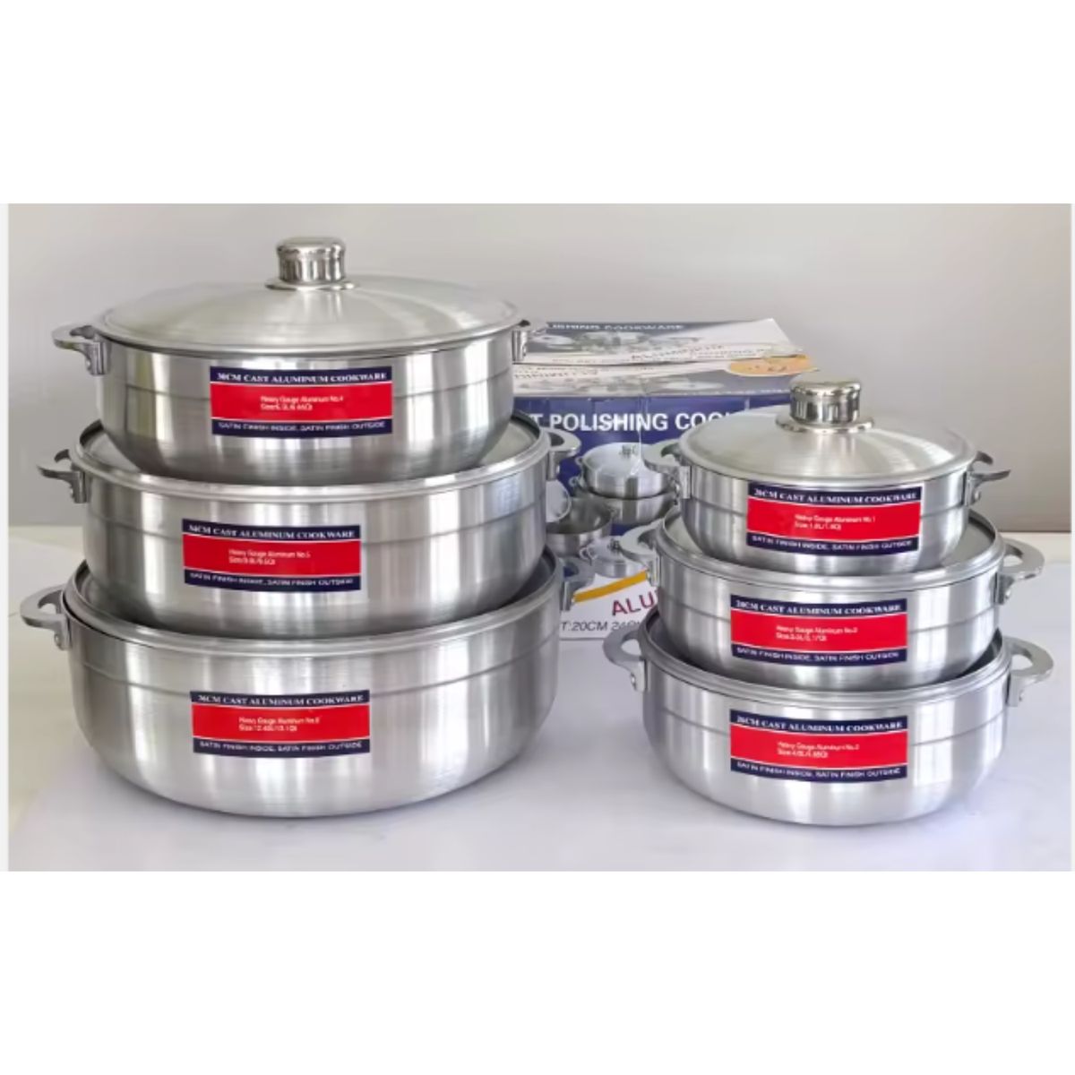 GENERICO - Set Juego De 6 Ollas Calderos Arroceras Aluminio Cocina