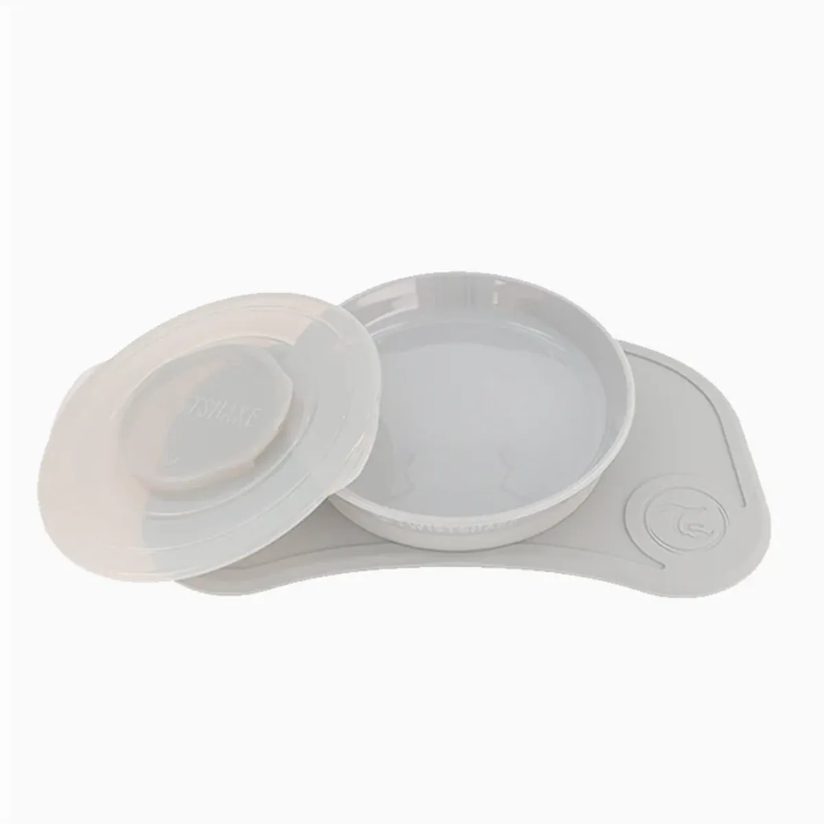 TWISTSHAKE - Individual Twistshake ClickMat Mini + Plato - Gris Pastel