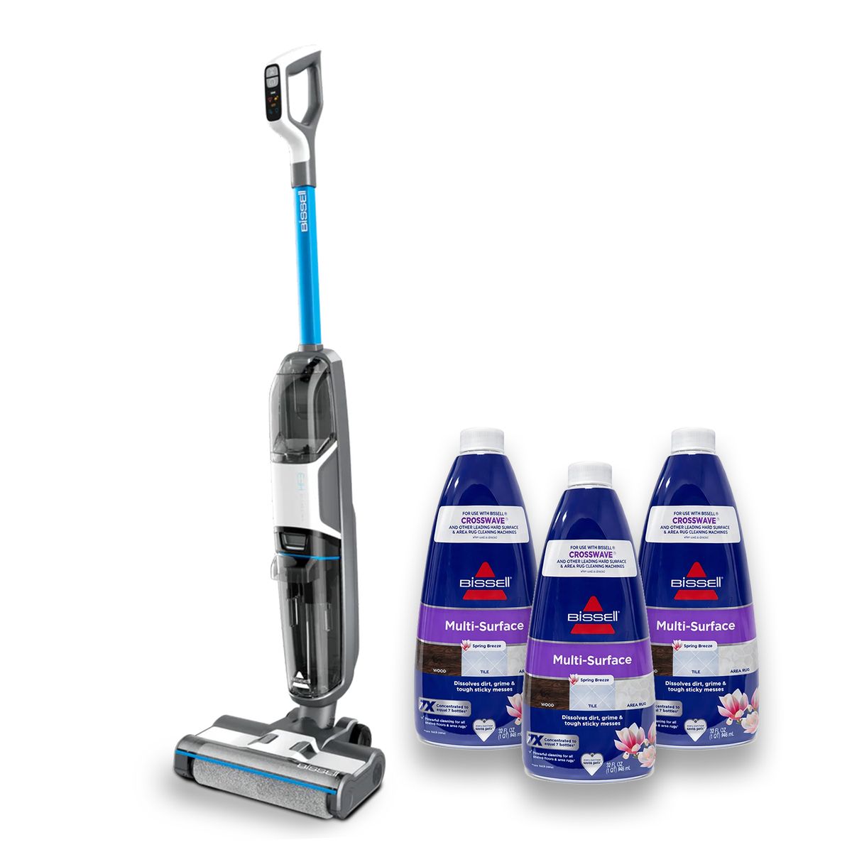 BISSELL - Aspiradora y Trapeadora Crosswave Inalámbrica HF3 + 3 Detergente