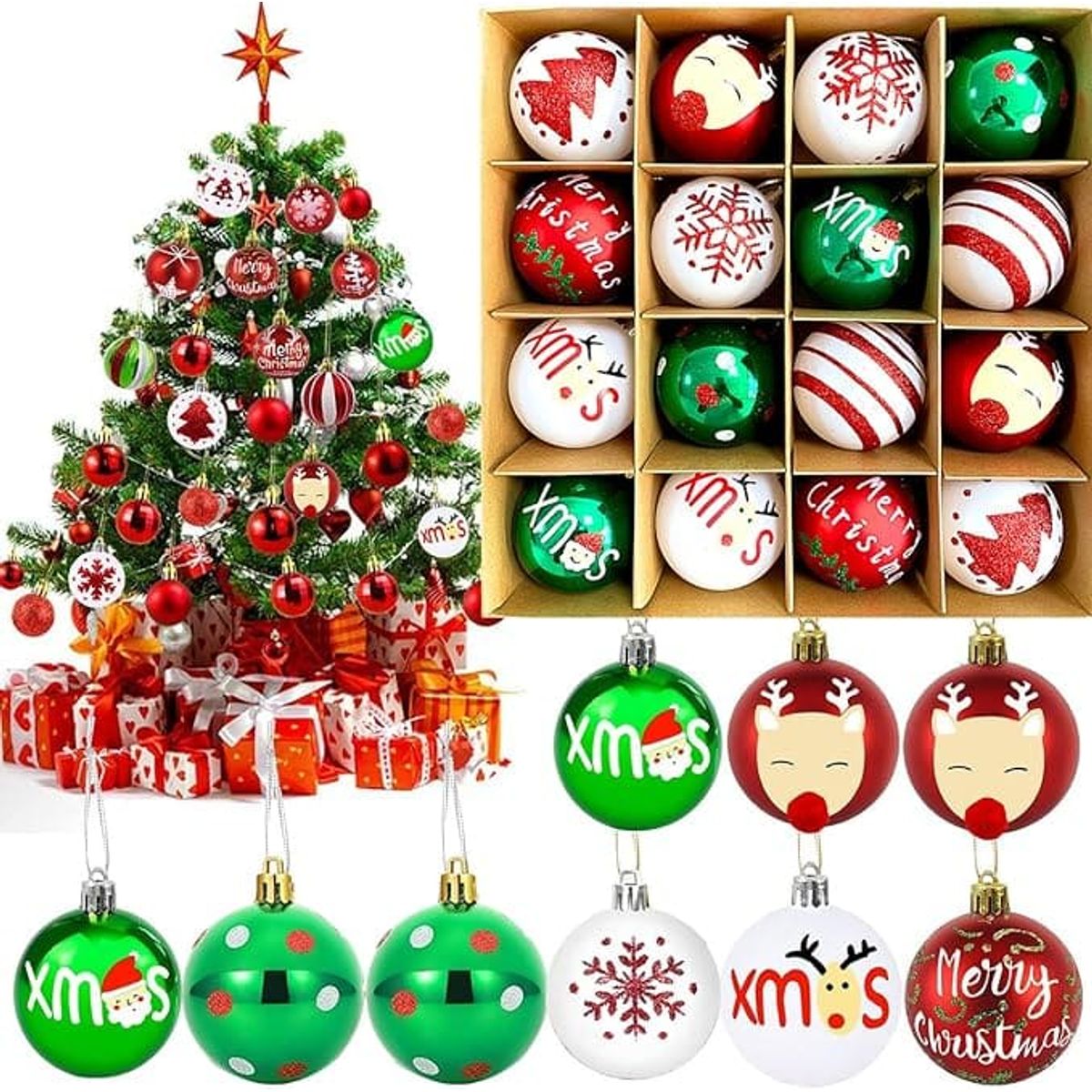GENERICO - Set de Adornos Navideños de 16 Piezas