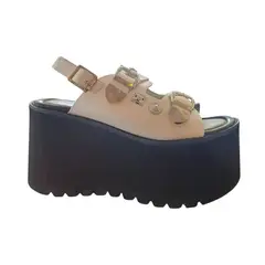 HERIEL - Sandalia Blanca Plataforma Mujer