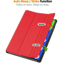 GENERICO - Funda Inteligente Para Lenovo Idea Tab Pro 12.7 Rojo