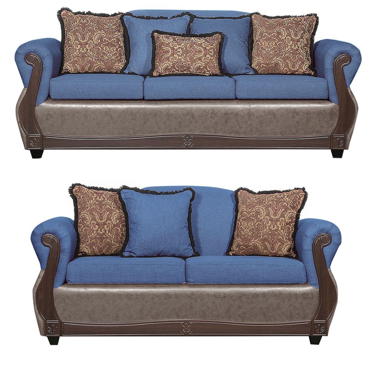 BLACK FACTORY - Juego de Living 3 2 Gran Columbia Azul Chocolate