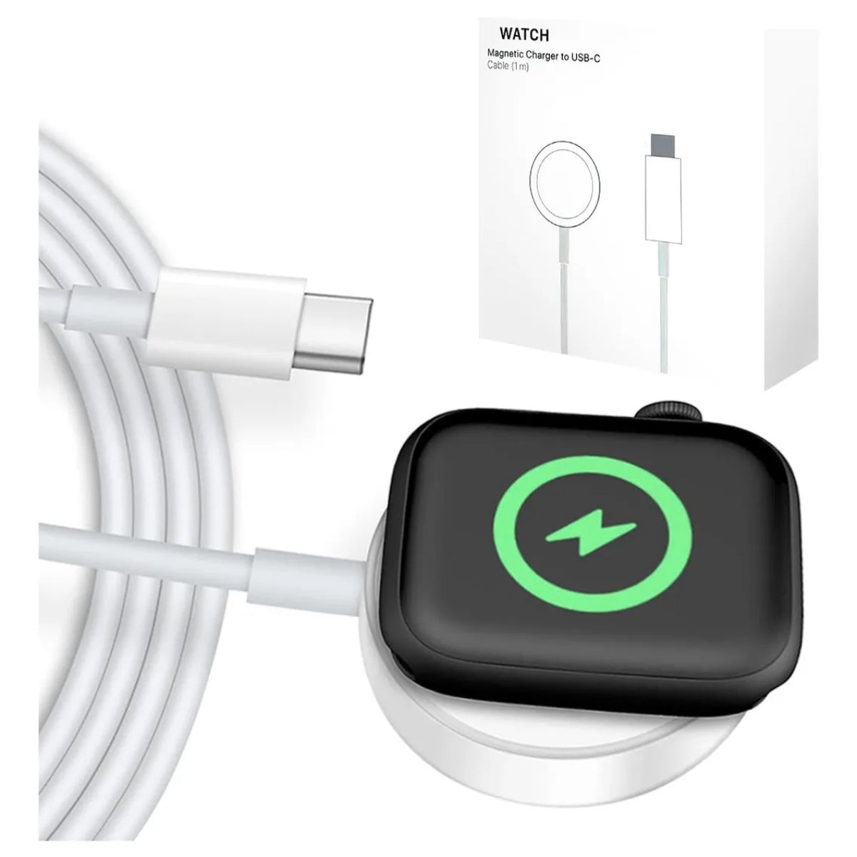 GENERICO - Cargador Para Apple Watch Magnético Usb C Series 10976se Accesorios Apple Watch Tipo C Blanco