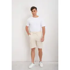LIKE SHOP - Short Cargo Bermuda Hombre Tipo Lino Temporada Primavera Verano 7145