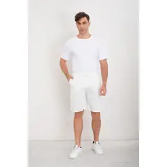 LIKE SHOP - Short Cargo Bermuda Hombre Tipo Lino Temporada Primavera Verano 7145