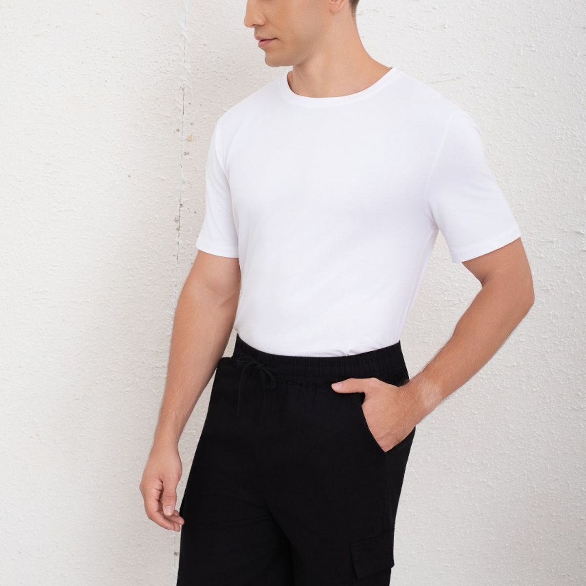 LIKE SHOP - Short Cargo Bermuda Hombre Tipo Lino Temporada Primavera Verano 7145