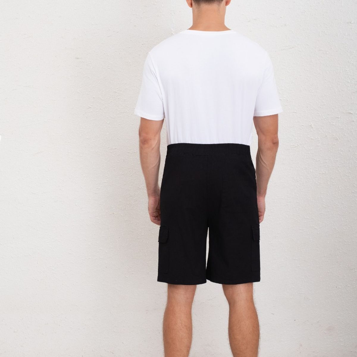 LIKE SHOP - Short Cargo Bermuda Hombre Tipo Lino Temporada Primavera Verano 7145