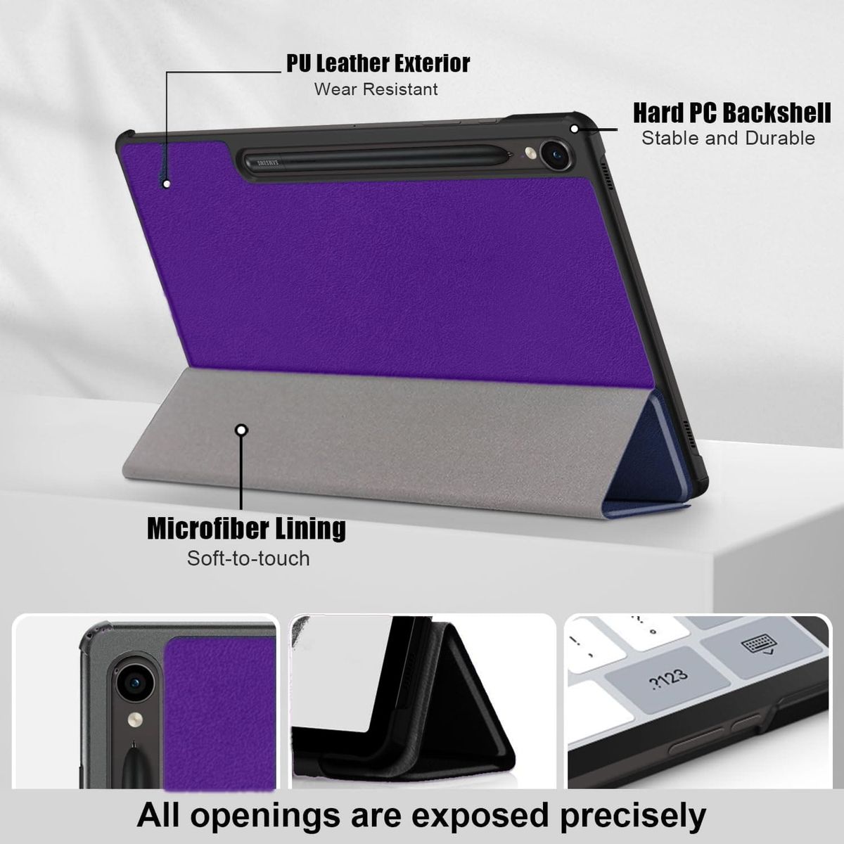 GENERICO - Funda Inteligente Para Samsung Galaxy Tab S10  S10 FE Morado