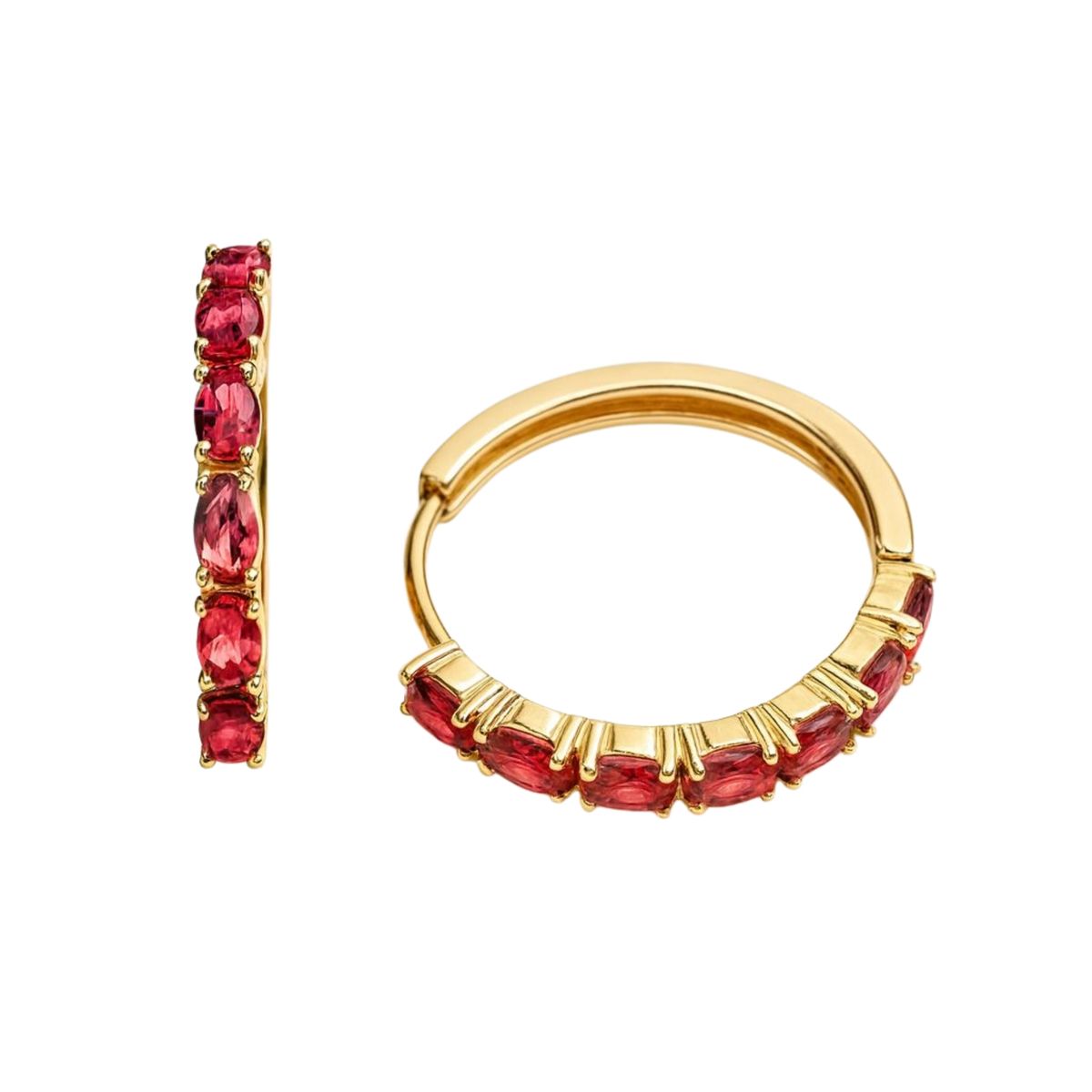 JOYAS LANDEROS - Aros Argolla 26mm Rojo Enchapado en oro de 18k