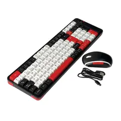 NOVYSTOR - Kit Teclado y Mouse Inalámbrico Bluetooth Recargable Rojo