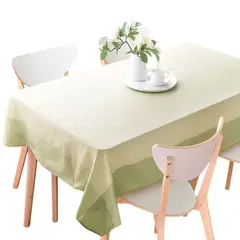 DORAL - Mantel Linenlook 150×210 Verde Bordado