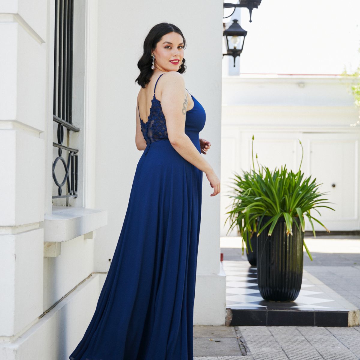 MI PLACARD - Vestido Largo de Fiesta Aria Azul Oscuro