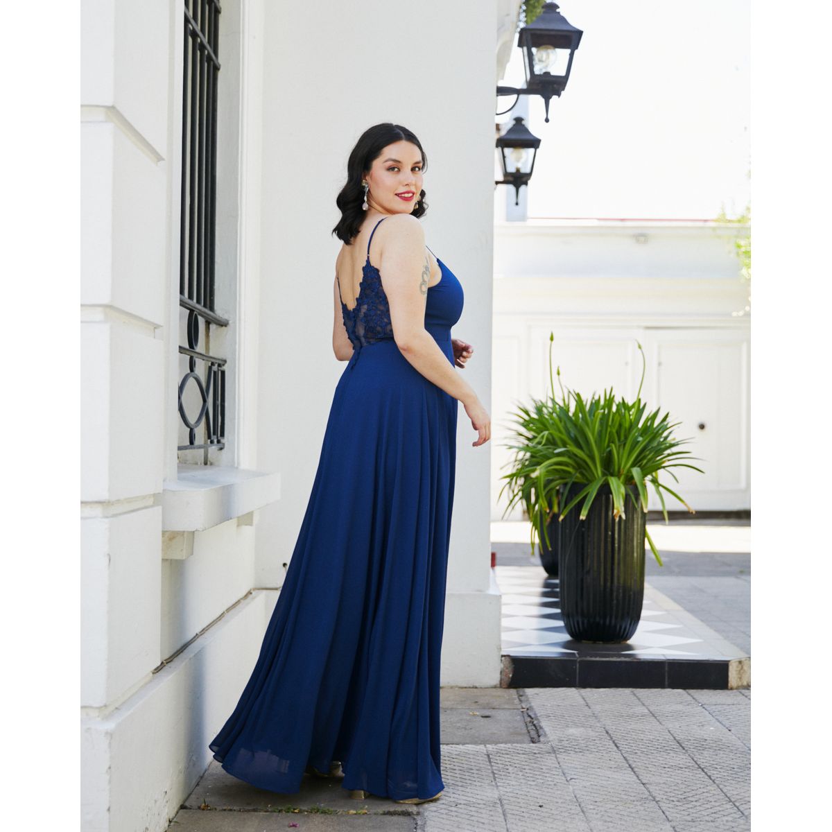 MI PLACARD - Vestido Largo de Fiesta Aria Azul Oscuro
