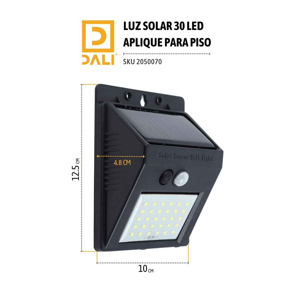 DALI - Aplique Solar para Piso 30 LED con Sensor de Movimiento –  Iluminación Exterior Automática
