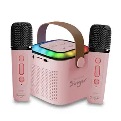 MLAB - Parlante Karaoke My Lil First Singer 2 + 2 Micrófonos Inalámbricos - Rosa