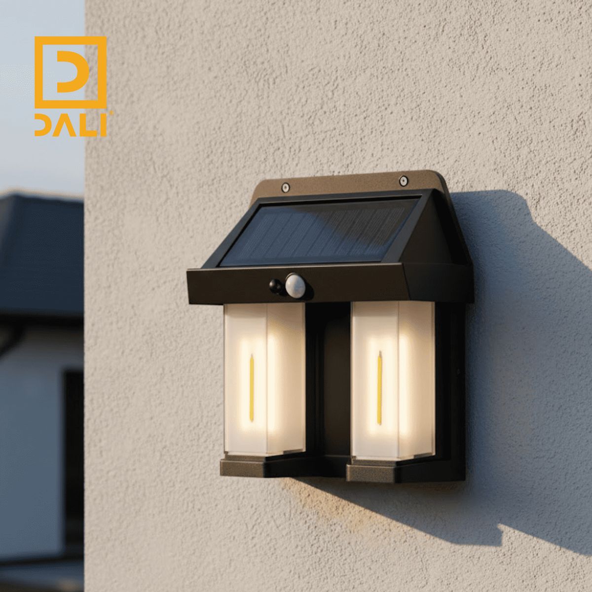 DALI - Aplique Solar Doble COB BK-618-2 con Sensor de Movimiento –  1200LM, Exterior Automático